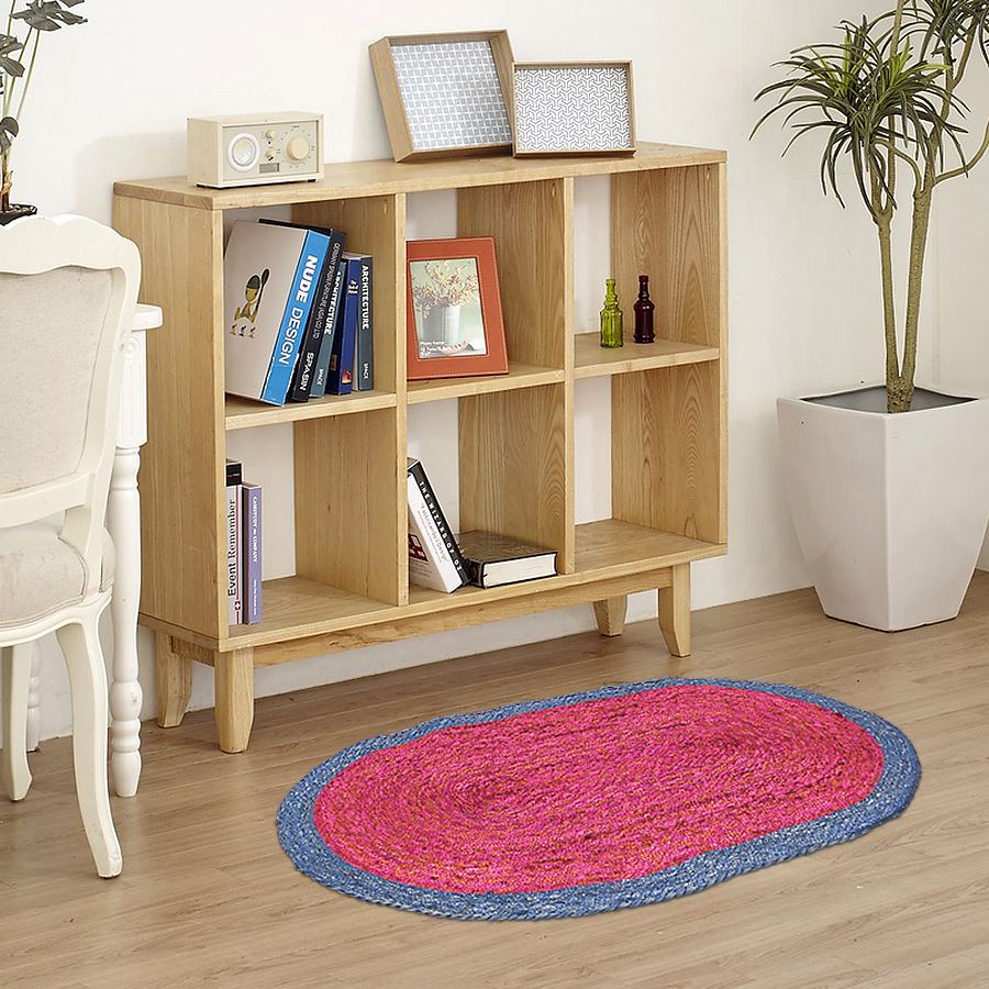 Jute-Teppich oval 90cm