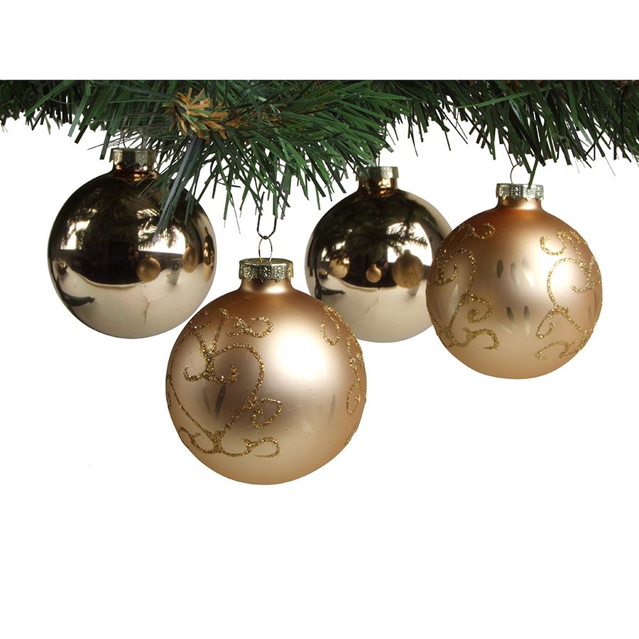 Glitzerkugeln 12er-Set 7cm Gold