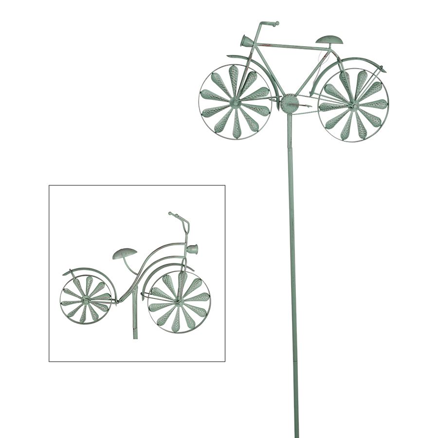 Metall-Gartenstab Fahrrad 160cm Antik-Grün