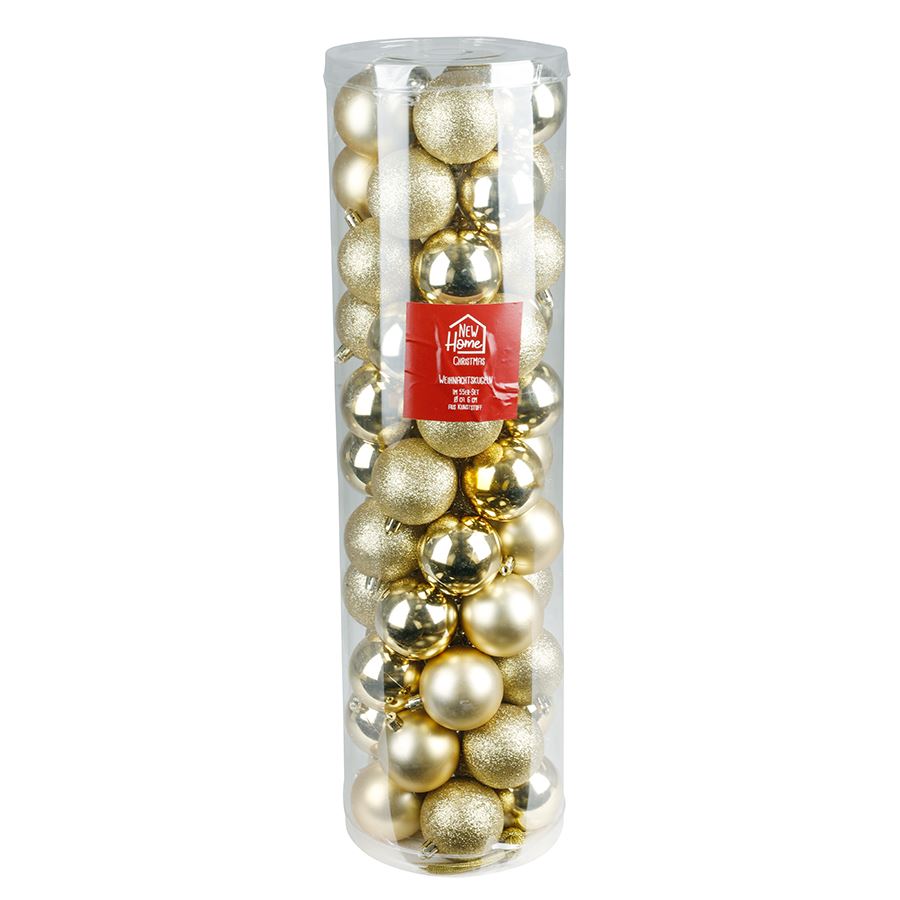 Weihnachtsbaumkugeln 6cm 55er-Set Gold