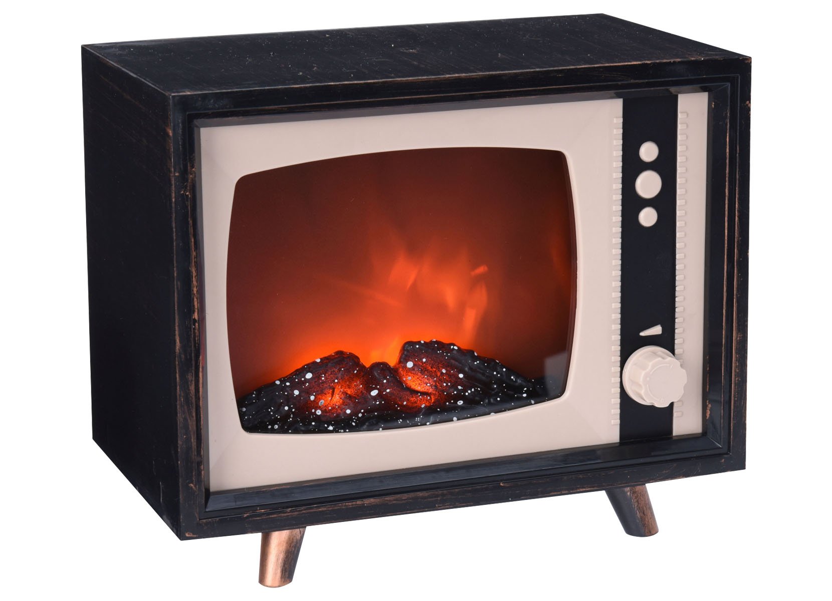 LED-Deko-Kamin Nostalgie-Fernseher