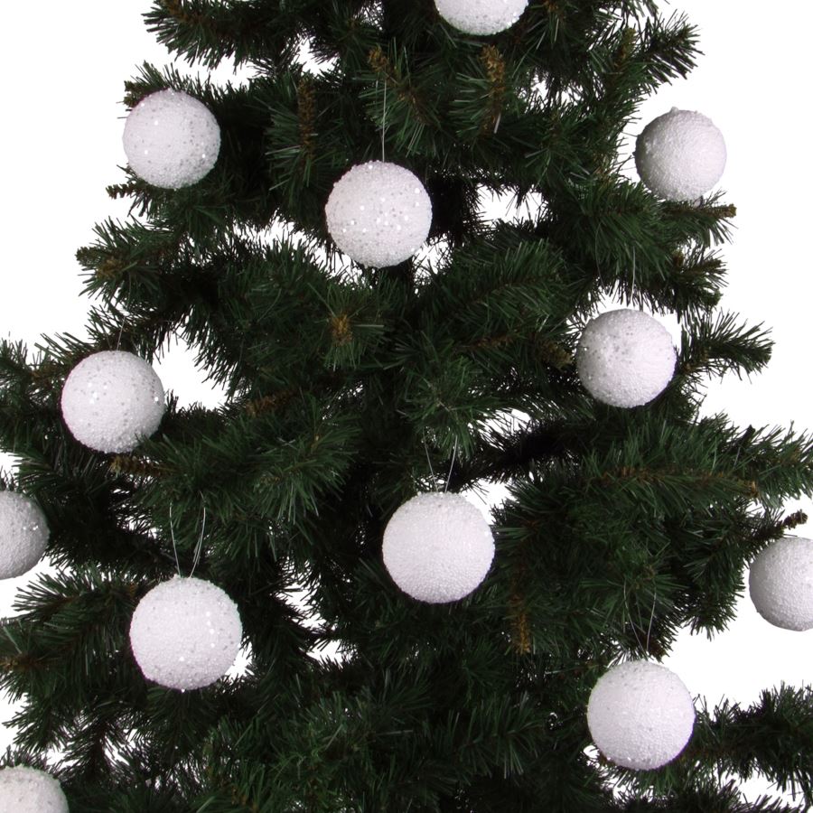 Weihnachtsbaumkugeln Schneeball 8cm 12er-Set