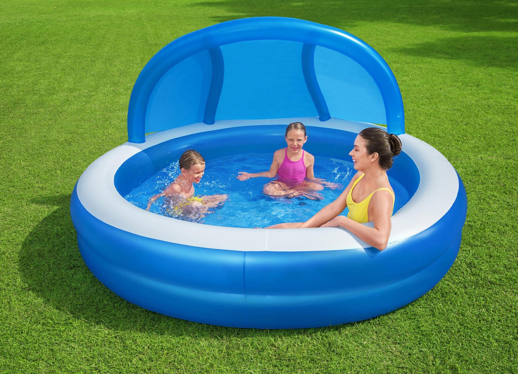 Bestway #54337 Family Pool Summer Days mit Sonnenschutzdach 241x140cm