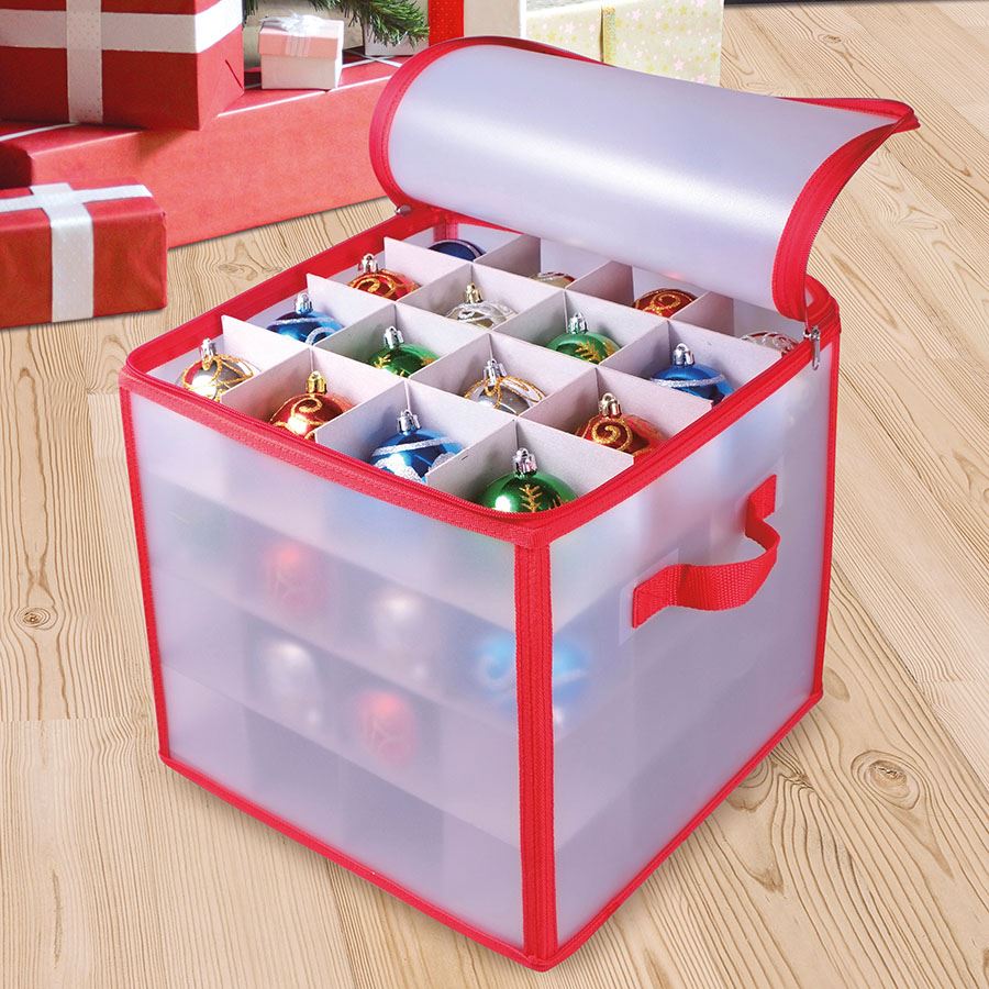Baumschmuck-Faltbox mit 64 Fächern