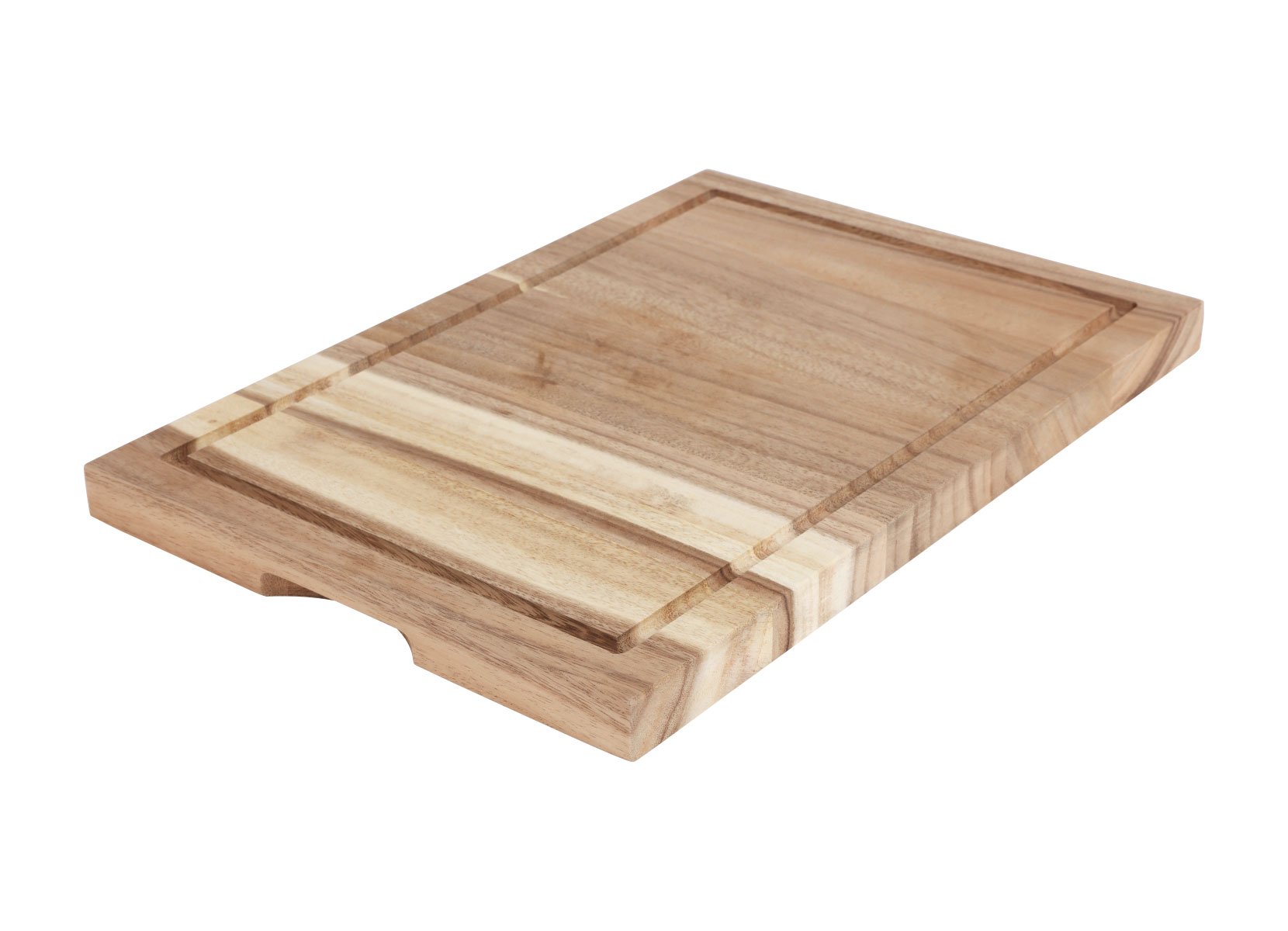 Schneid- und Servierbrett aus Akazienholz mit Saftrinne 48x32,5cm