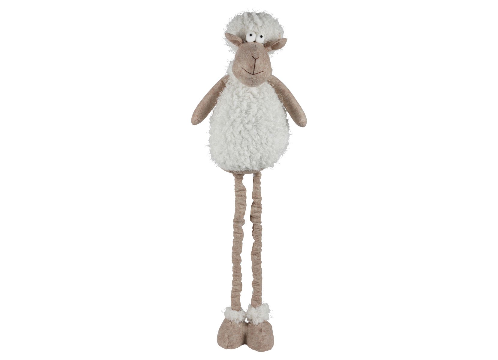 Deko-Schaf mit Teleskopbeinen 90cm Beige/Weiß