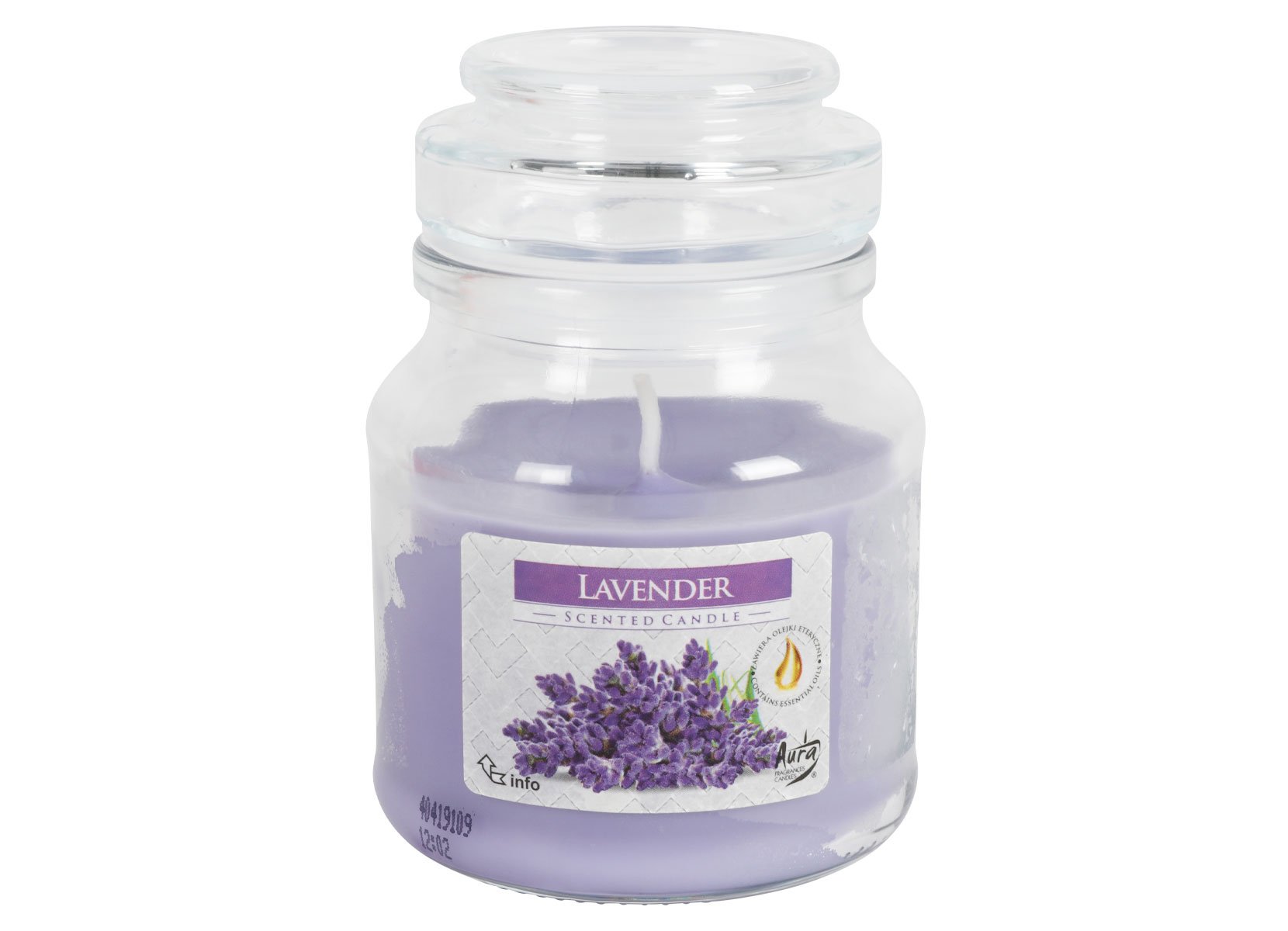 Duftkerze im Glas mit Aromadeckel 120g Lavendel