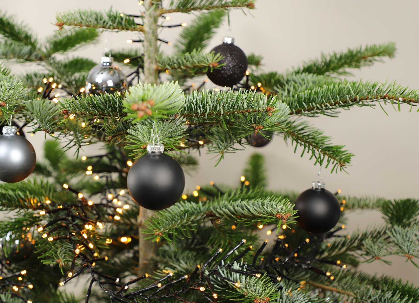 Weihnachtsbaumkugeln aus Kunststoff 6cm 36er-Set Schwarz