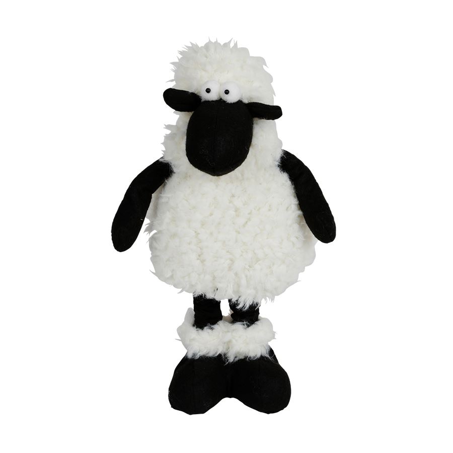 Deko-Schaf mit Teleskopbeinen 60cm Schwarz/Weiß
