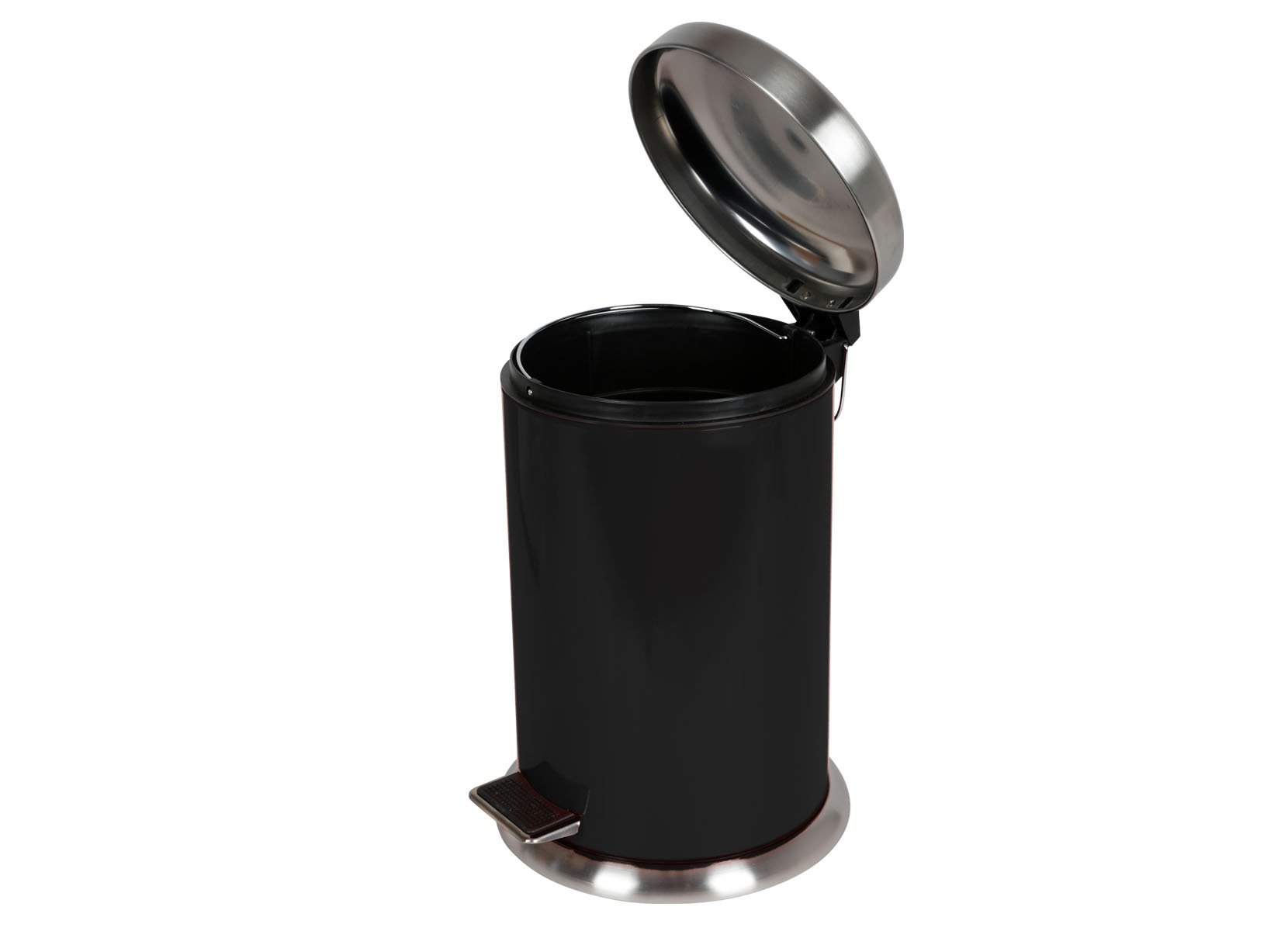 Edelstahl-Treteimer 12L Schwarz