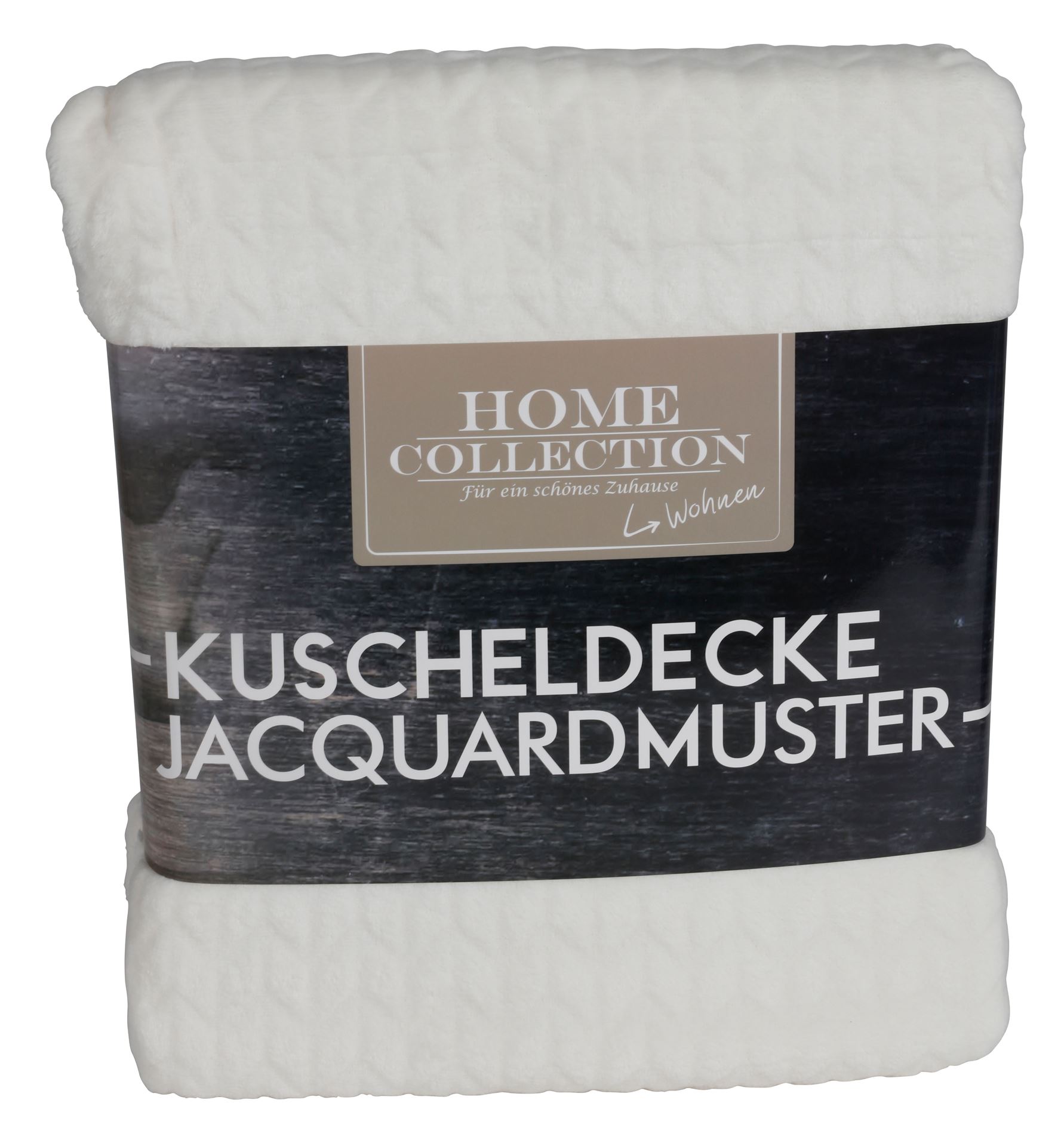 Kuscheldecke Jacquardmuster 150x200cm Creme