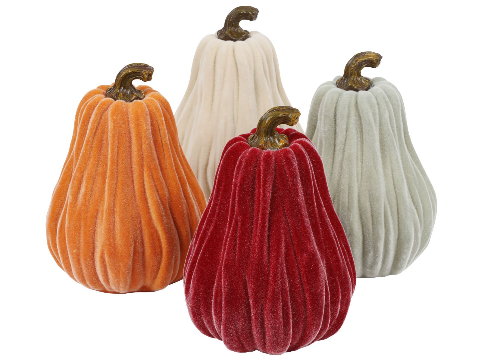 Länglicher Deko-Kürbis mit Samtüberzug 19cm