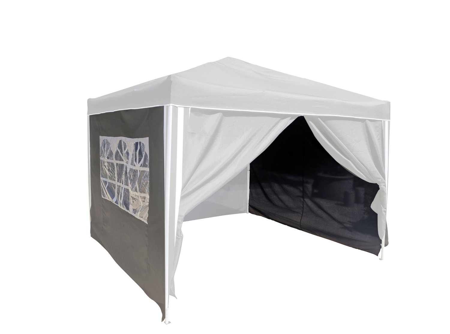 2 Seitenwände mit 1 Fenster für Ruck-Zuck Alu-Pavillon 3x3m Anthrazit