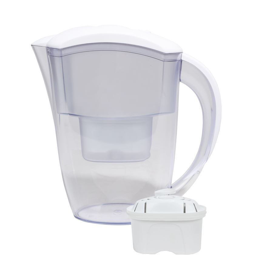 Wasser-Filterkanne mit Filterkartusche 2,4 Liter Weiß