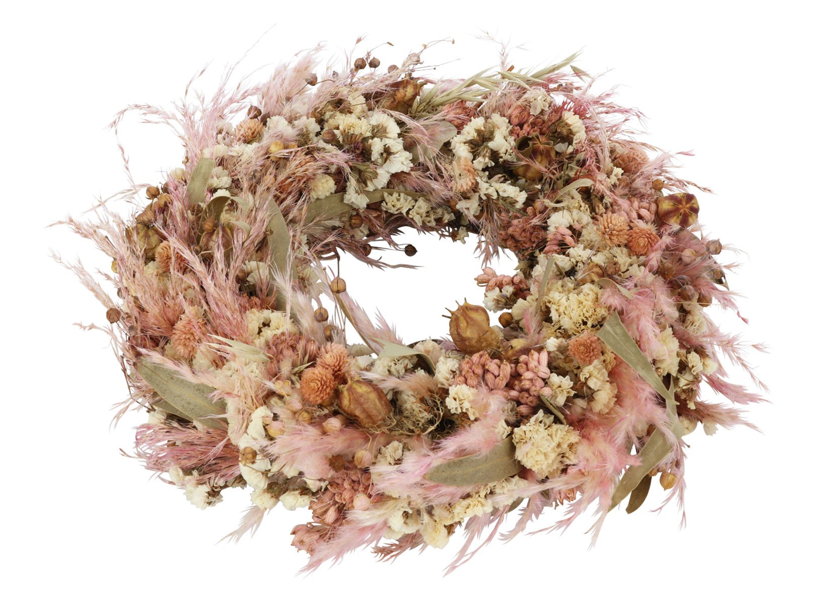 Trockenblumenkranz 30cm Rosa