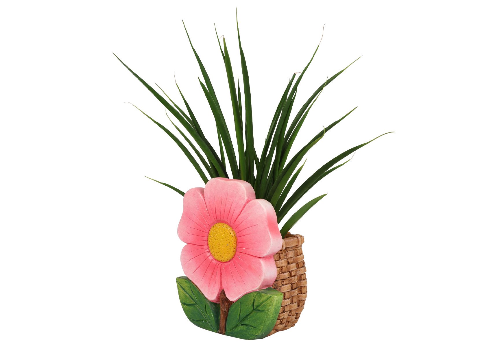 Blumentopf mit Blume aus Magnesia 25x30x17cm