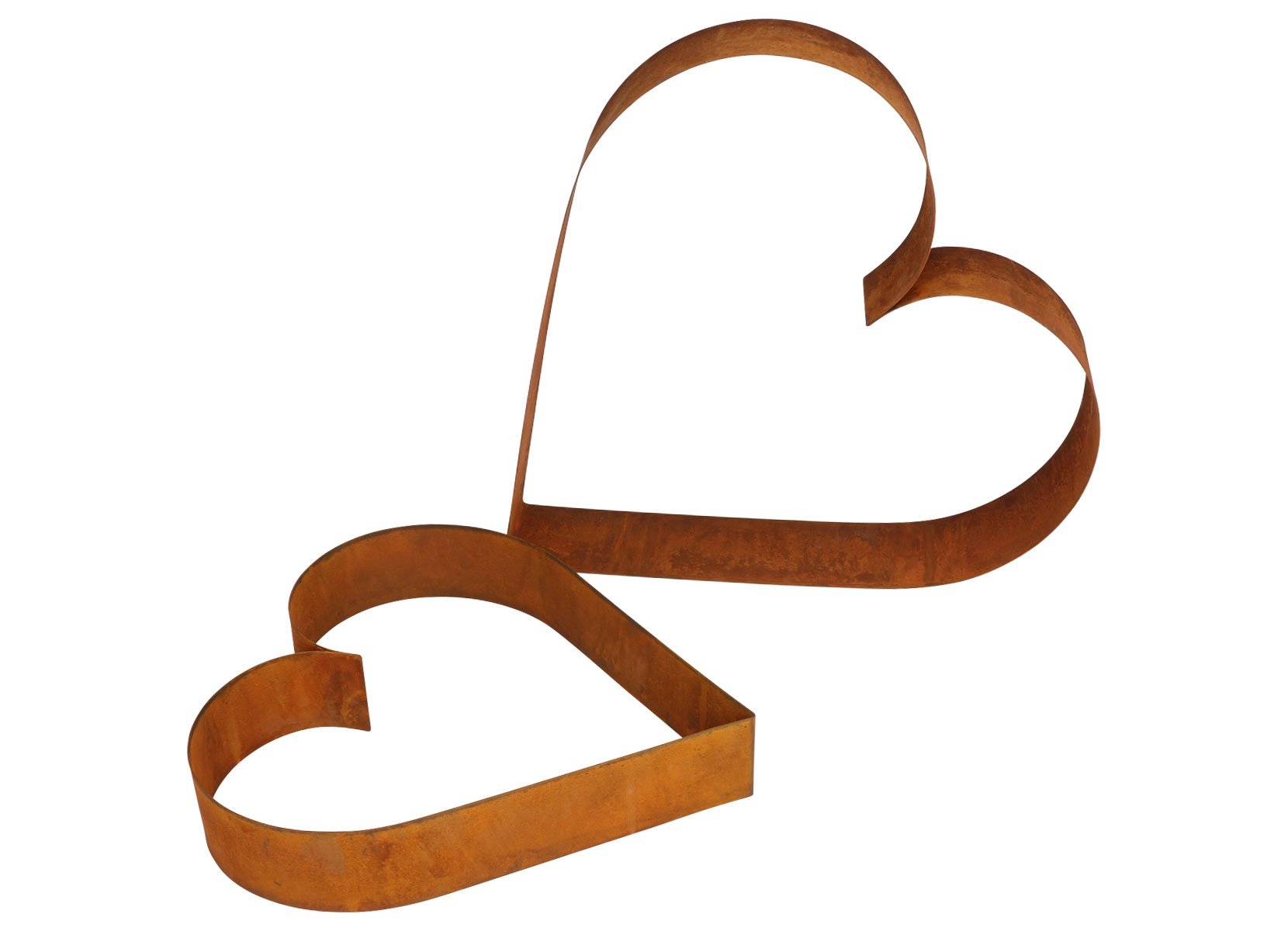 Metall-Dekoherzen 2er-Set Rusty