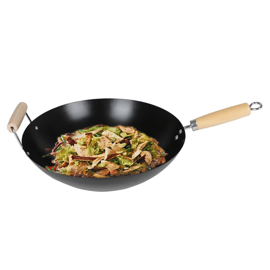 Wok mit Holzgriffen 35cm