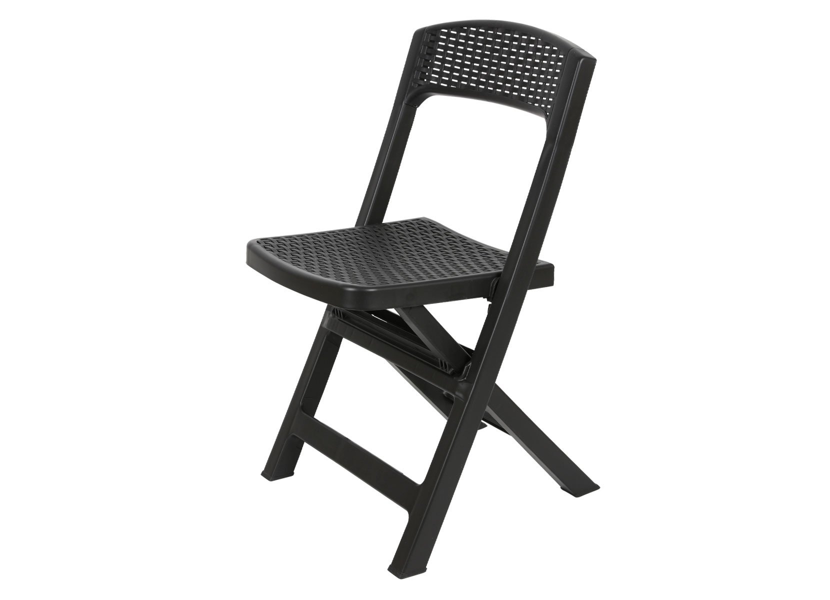 Klappstuhl Asso Rattanoptik 48x76x47cm Anthrazit