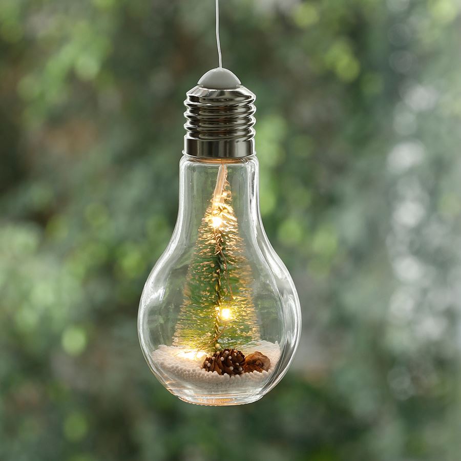 LED-Weihnachts-Glühbirne mit Tannenbaum Warmweiß