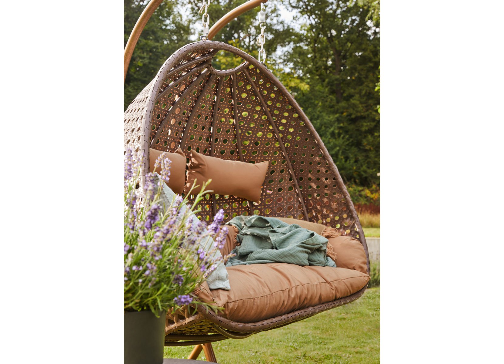 Home Deluxe TWIN Polyrattan-Hängesessel für 2 Personen Braun Home Deluxe TWIN Polyrattan-Hängesessel für 2 Personen Braun
