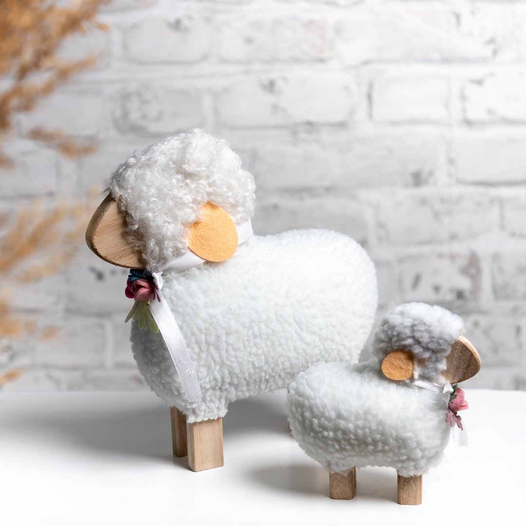 Deko-Schaf mit Wolle 30cm