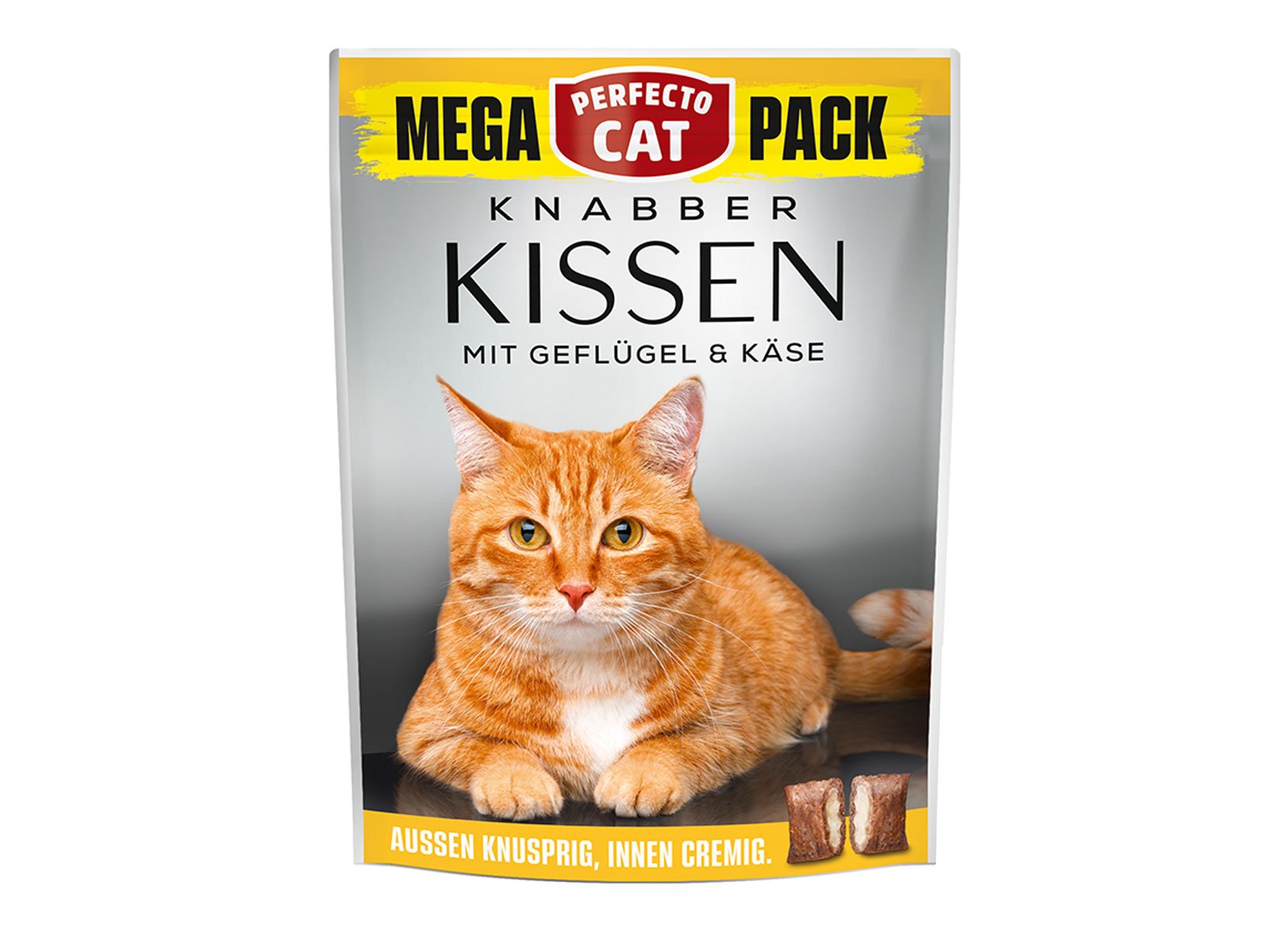 Perfecto Cat Knabberkissen mit Geflügel und Käse 150g Mega Pack