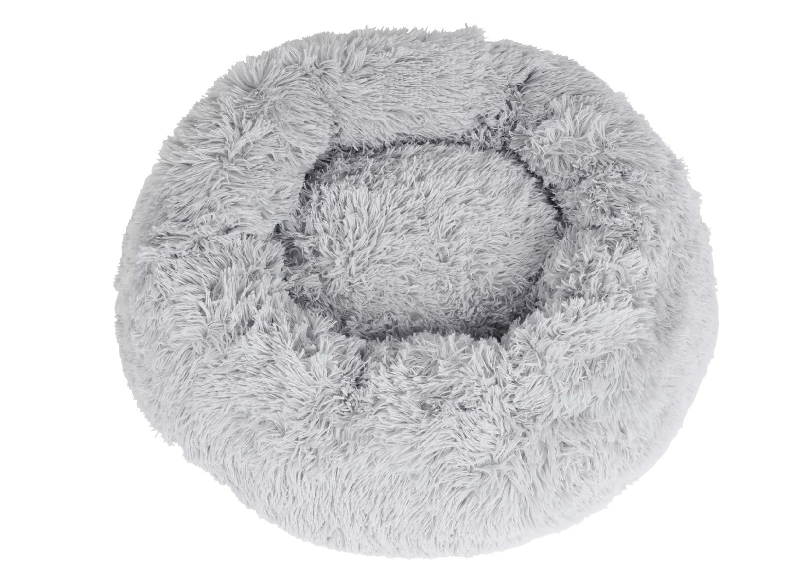 Tier-Plüschbett Donut 70cm Hellgrau