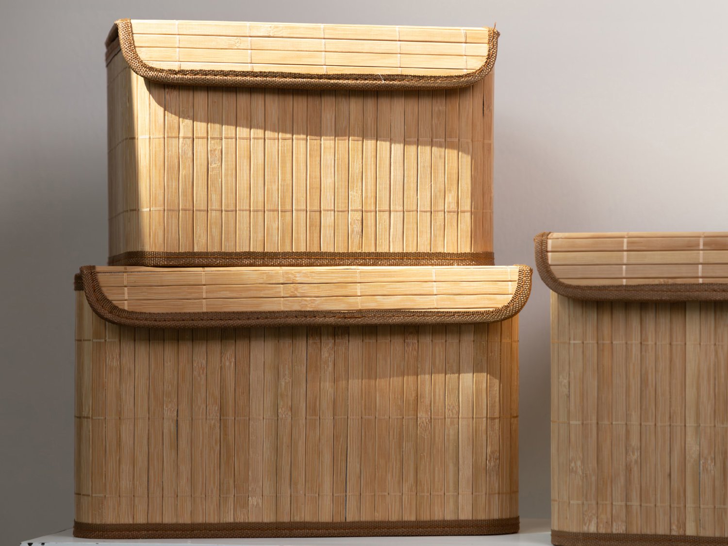 Aufbewahrungsboxen aus Bambus 3er-Set