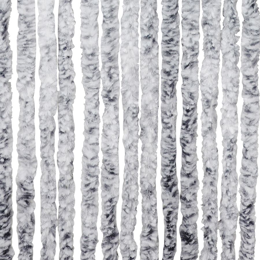 Chenille-Flauschvorhang 90x200cm Grau/Weiß