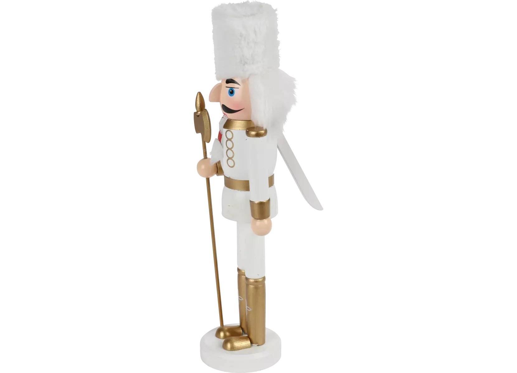 Deko-Nussknacker mit Samtumhang 38cm Schneeweiß