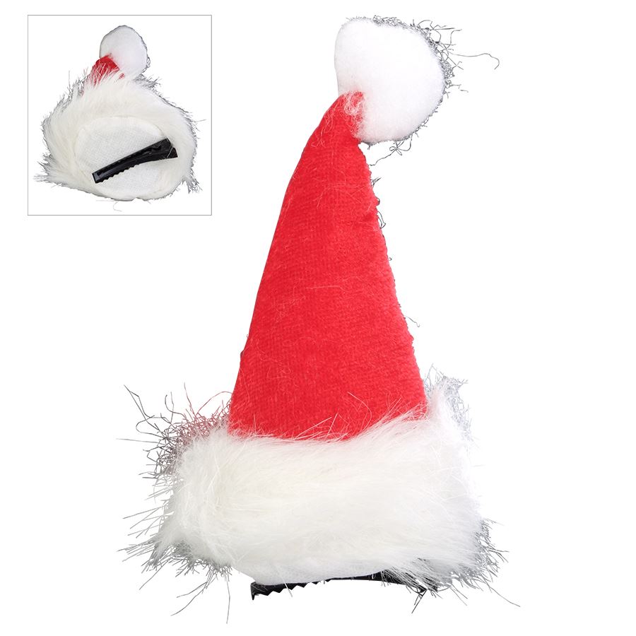 Mini-Weihnachtsmütze mit Haarspange