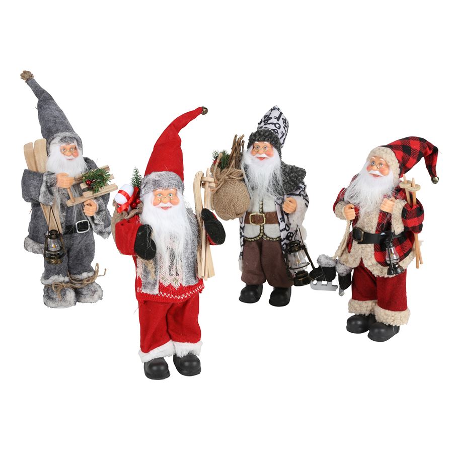 Deko-Weihnachtsmann mit Weihnachtsaccessoires 30cm