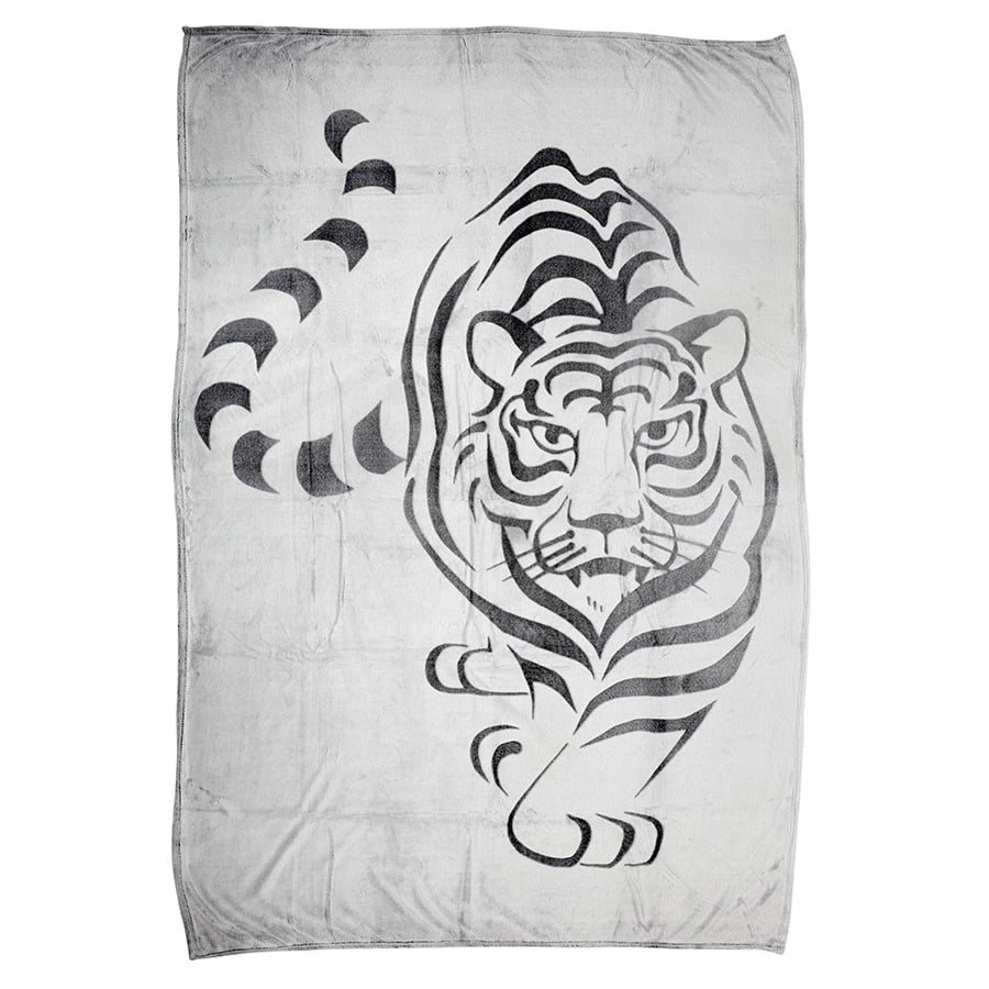 Flanell-Kuscheldecke mit Tiger-Print 150x200cm