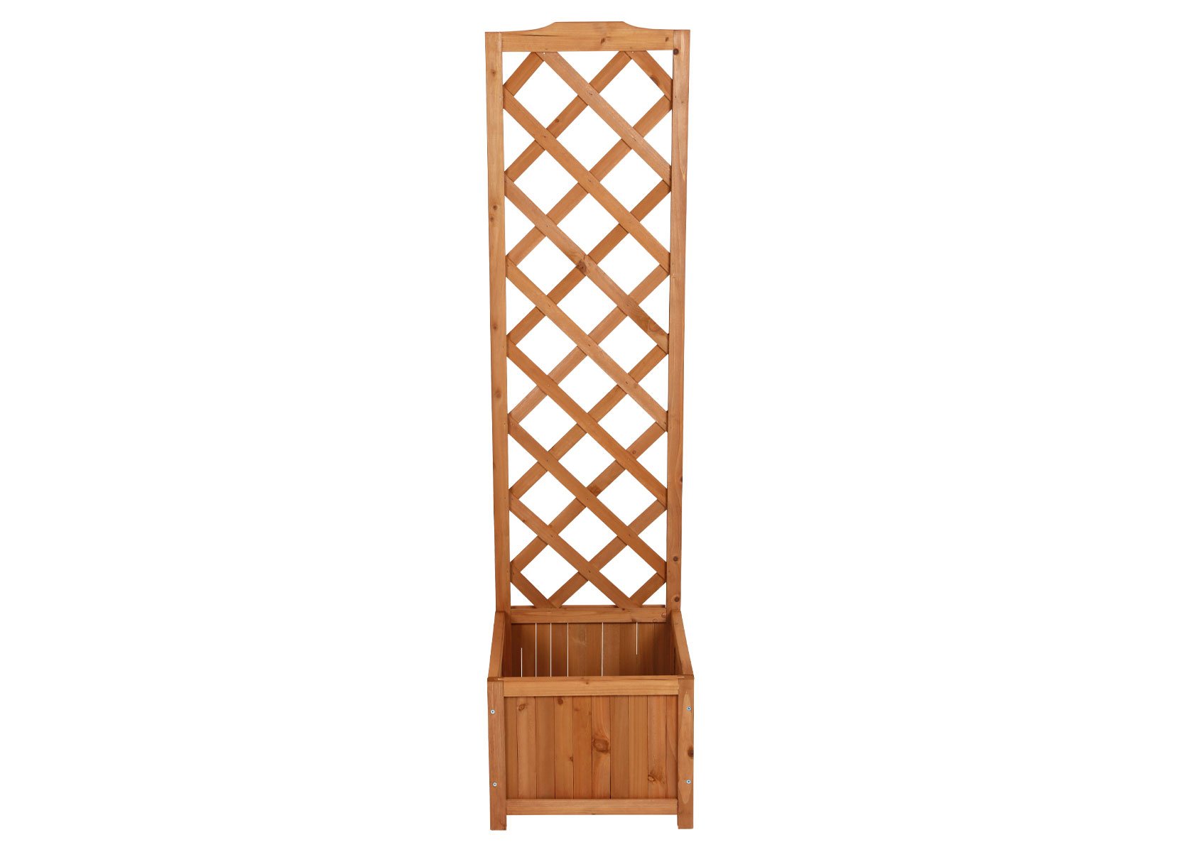 Pflanzkübel mit Rankhilfe aus Holz 146cm 2er-Set Natur
