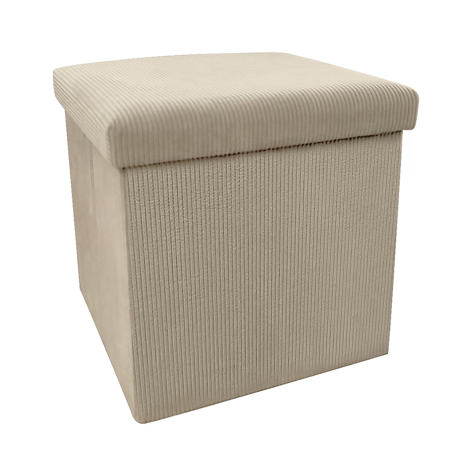 Sitzhocker aus Cordstoff 38x38x38cm Natur Sitzhocker aus Cordstoff 38x38x38cm Natur