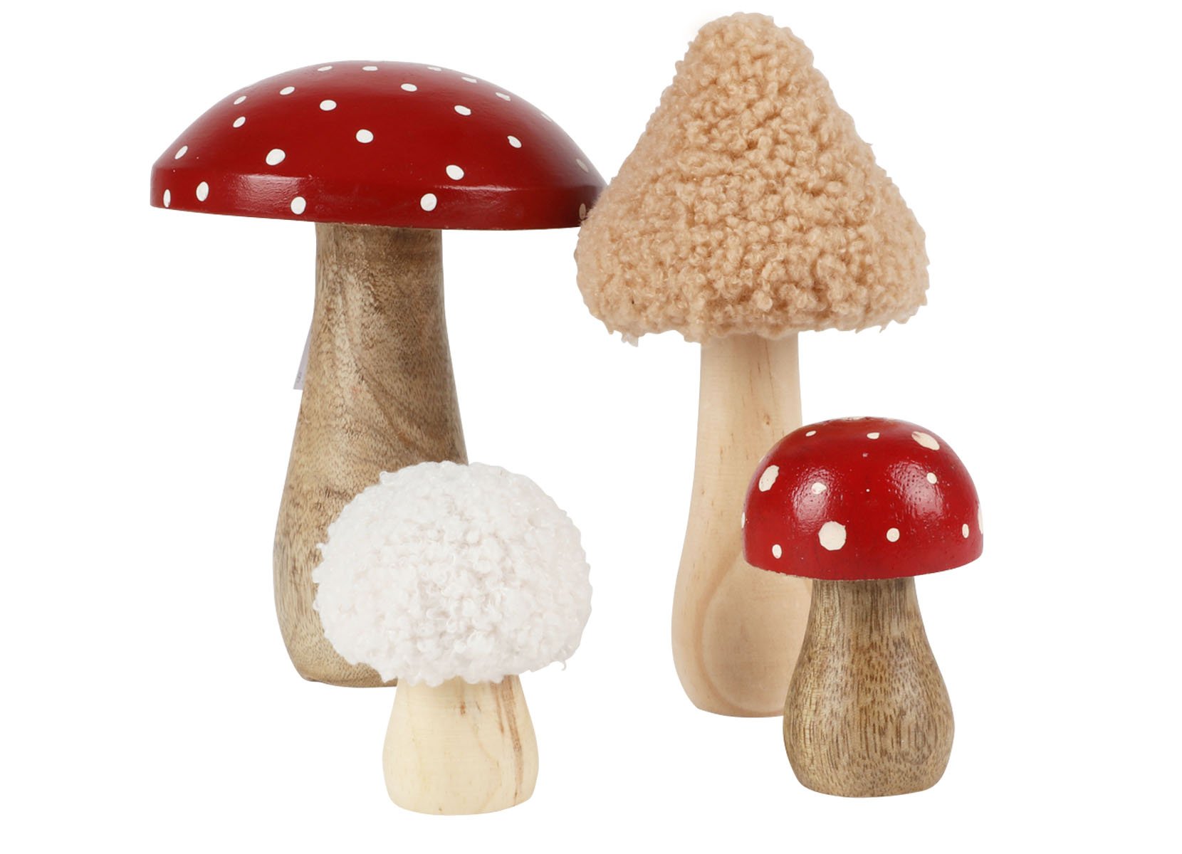 Kleiner Deko-Pilz mit Teddyfell 5x6,5cm