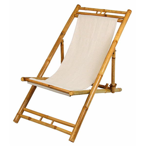 Bamboo Relax-Liegestuhl Beige