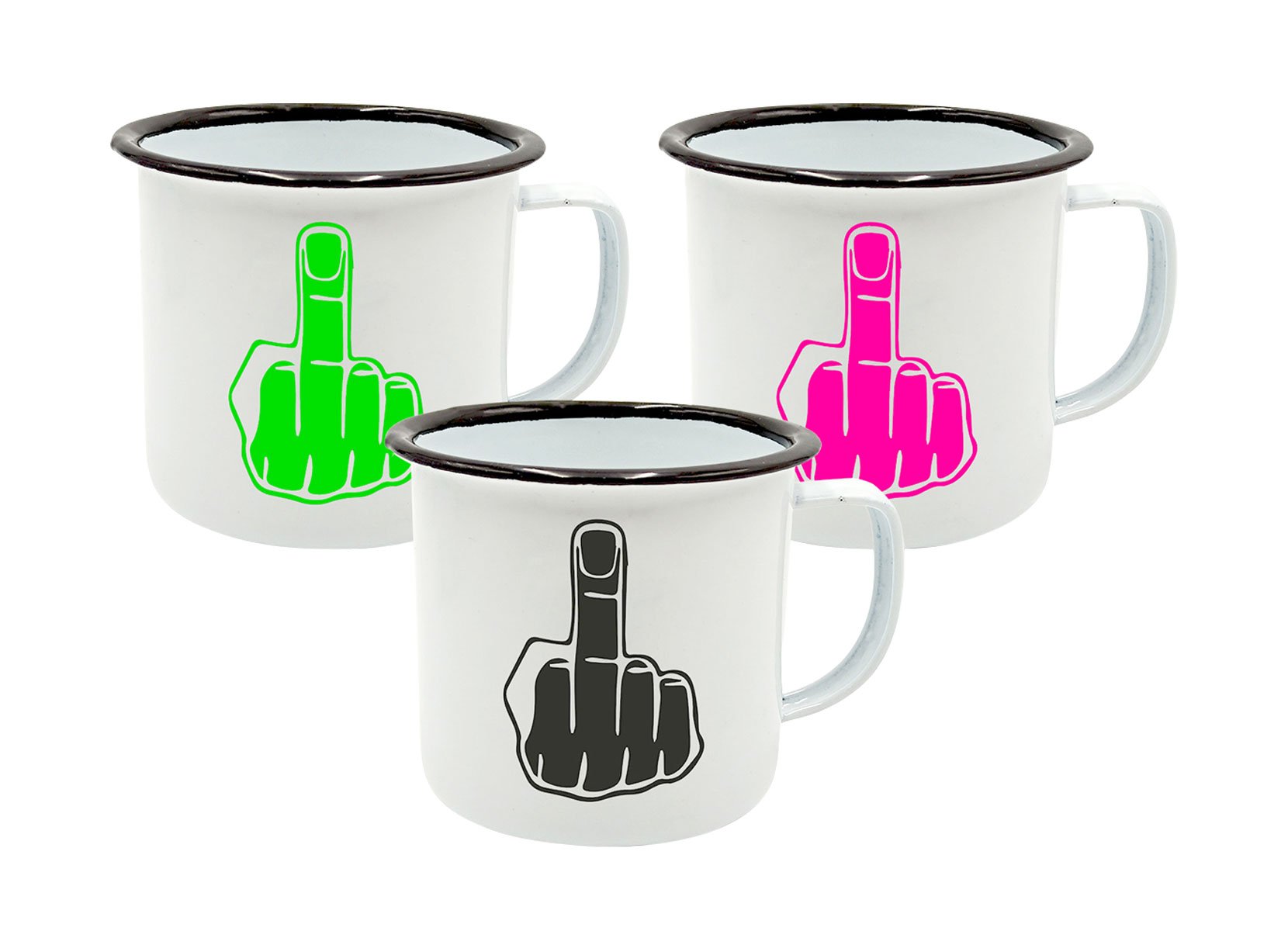 Metalltasse Mittelfinger 350ml