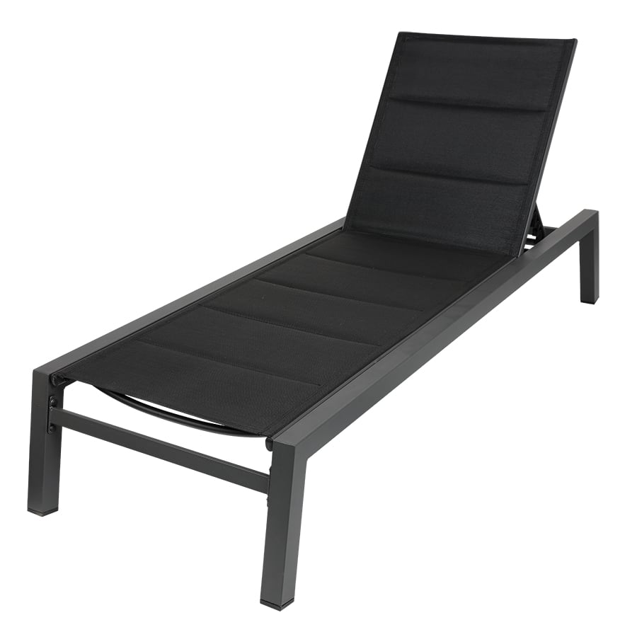 Gepolsterte Sonnenliege 190x70x95cm Anthrazit/Schwarz