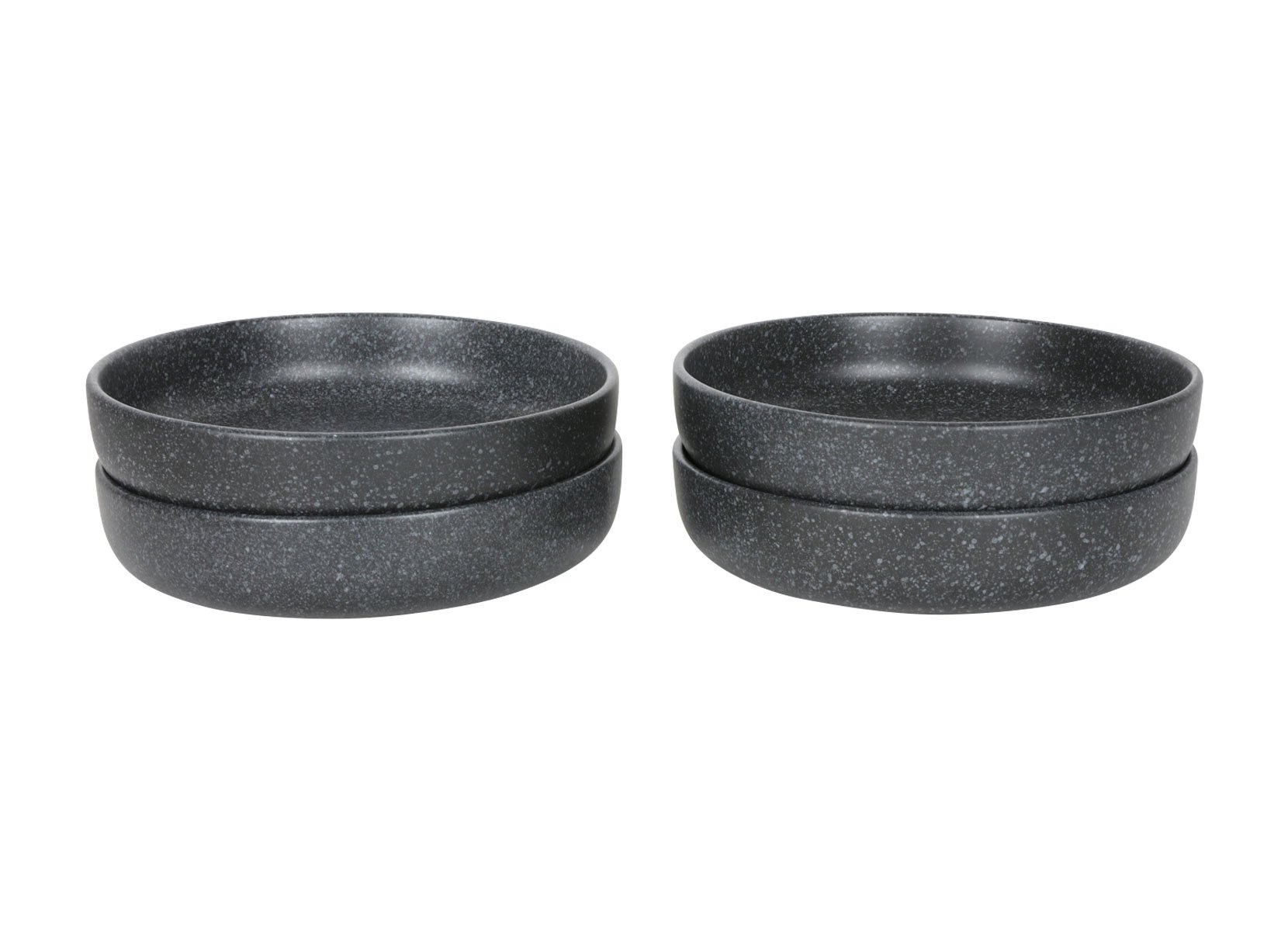 Nature Keramik-Teller tief 20,5cm 4er-Set Anthrazit