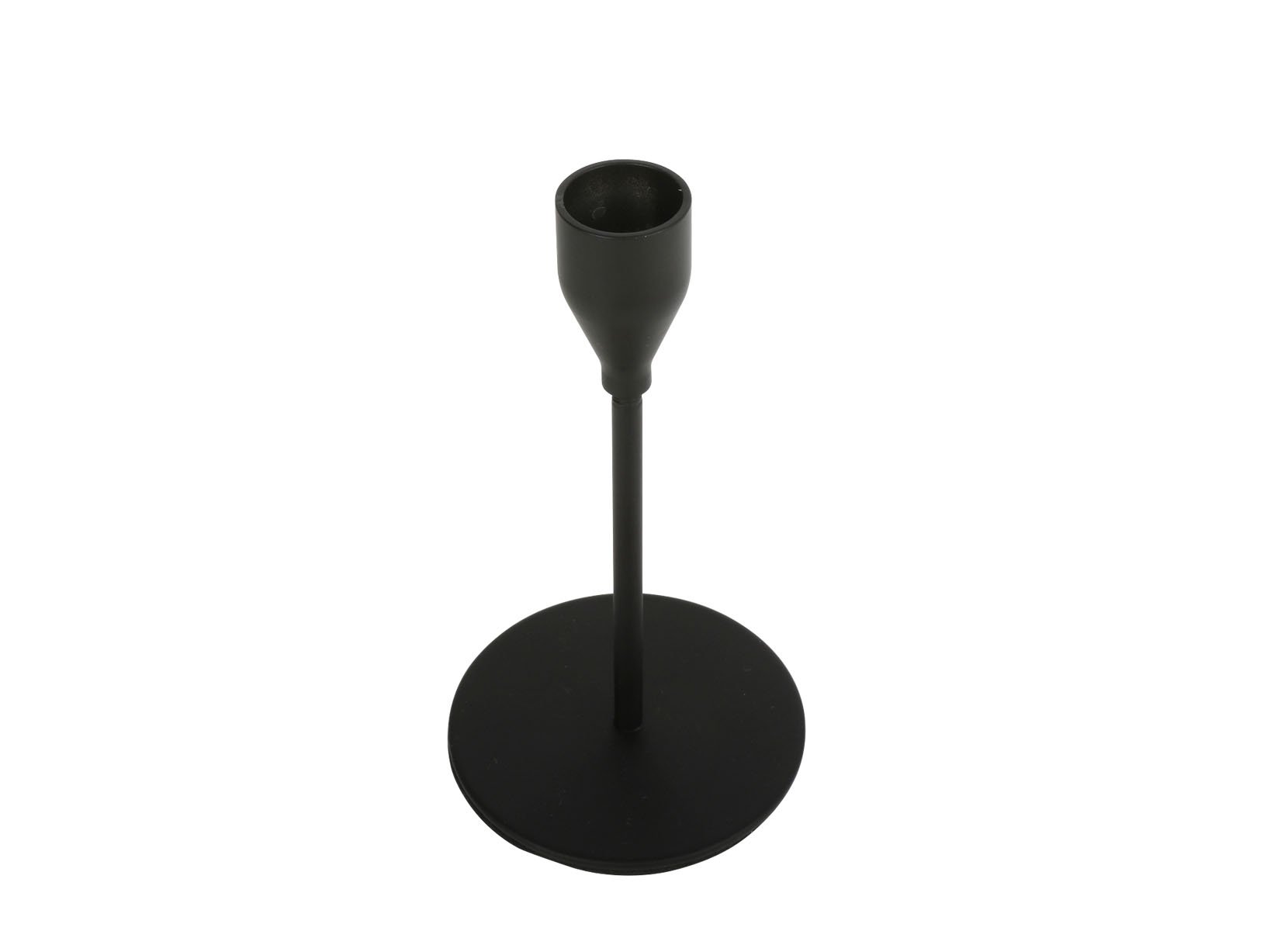 2-teiliges Stabkerzenhalter-Set aus Metall Schwarz