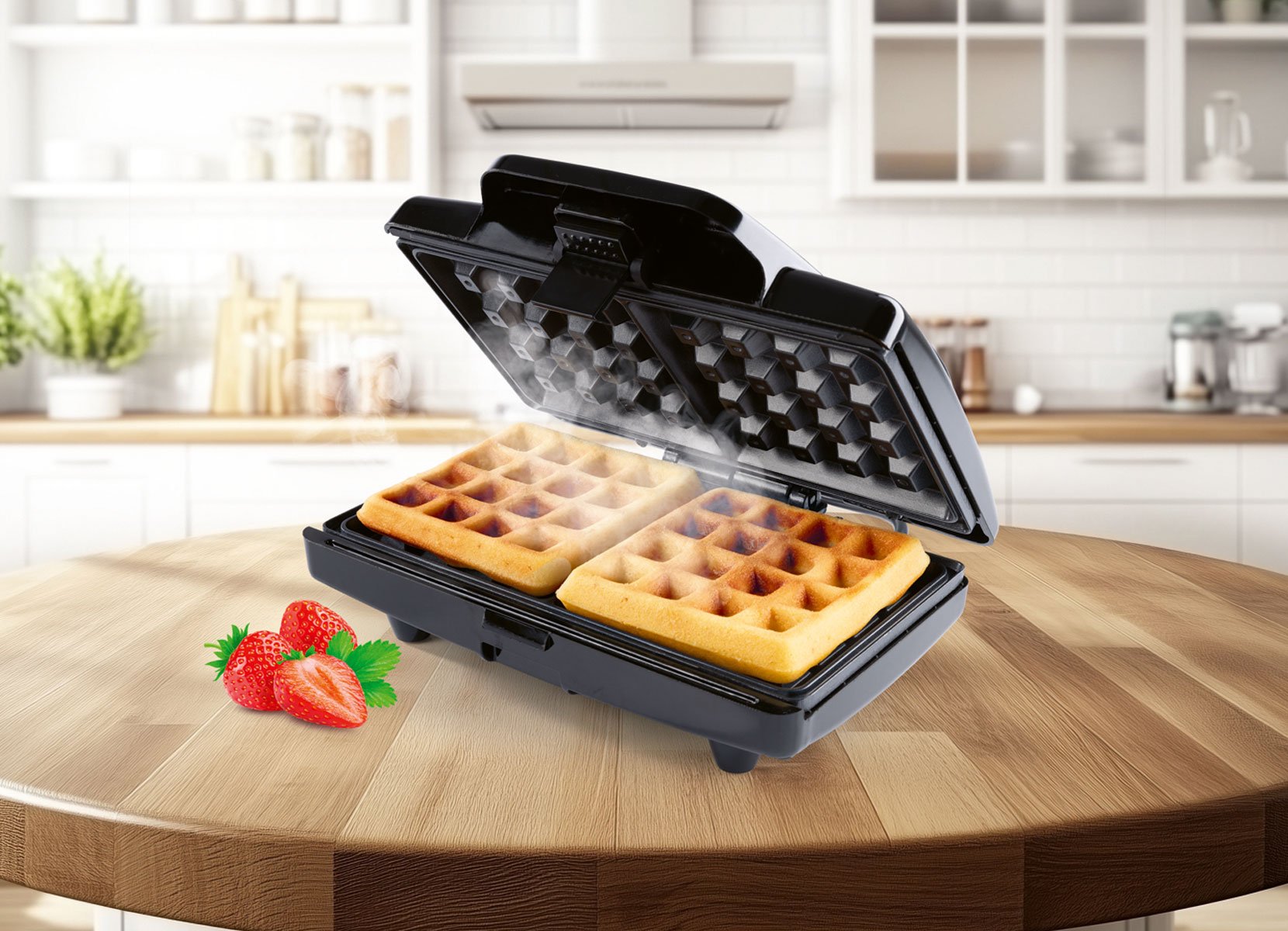 Waffeleisen für 2 Belgische Waffeln 750W