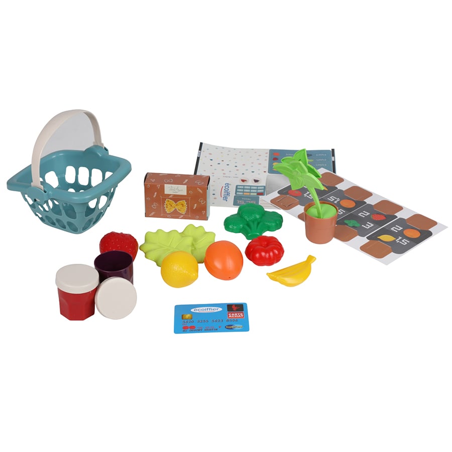 Kinder-Marktstand mit Zubehör 50,5x30x69cm 22-teilig