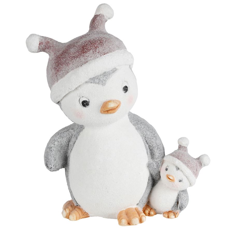 Weihnachtliches Pinguinpaar aus Magnesia 40cm