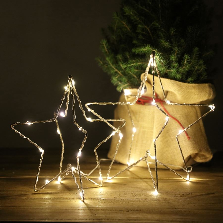 3D-Drahtstern mit 20 LEDs 25cm