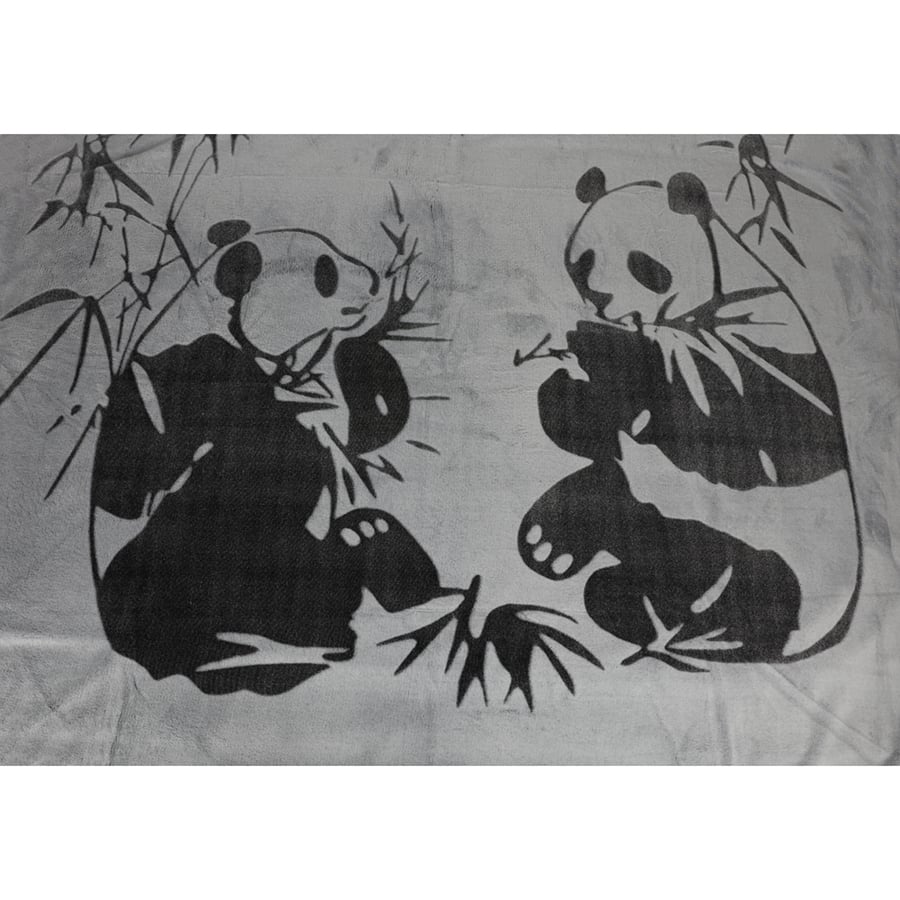 Flanell-Kuscheldecke mit Panda-Print 150x200cm