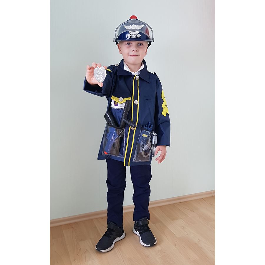 Kinderkostüm Polizei mit Sound-Helm und Zubehör