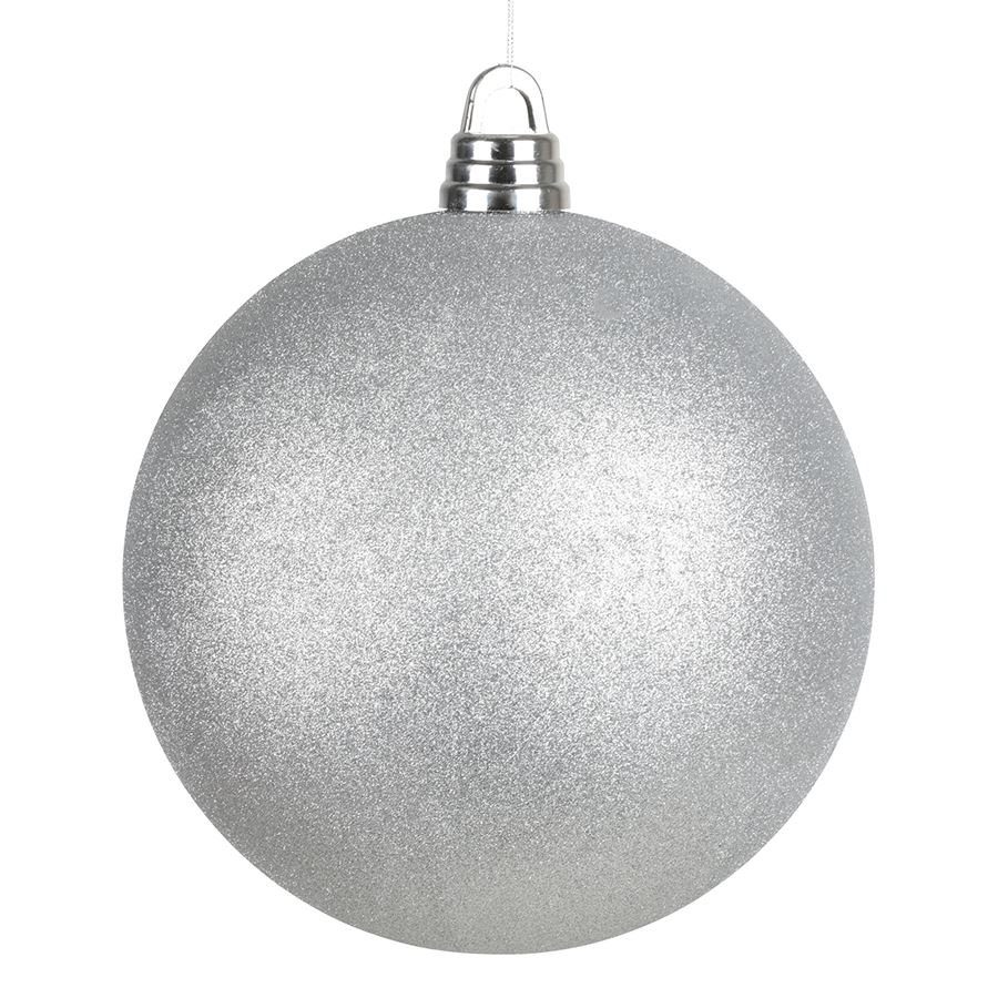 XXL-Weihnachtskugel 30cm Silber mit Glitter