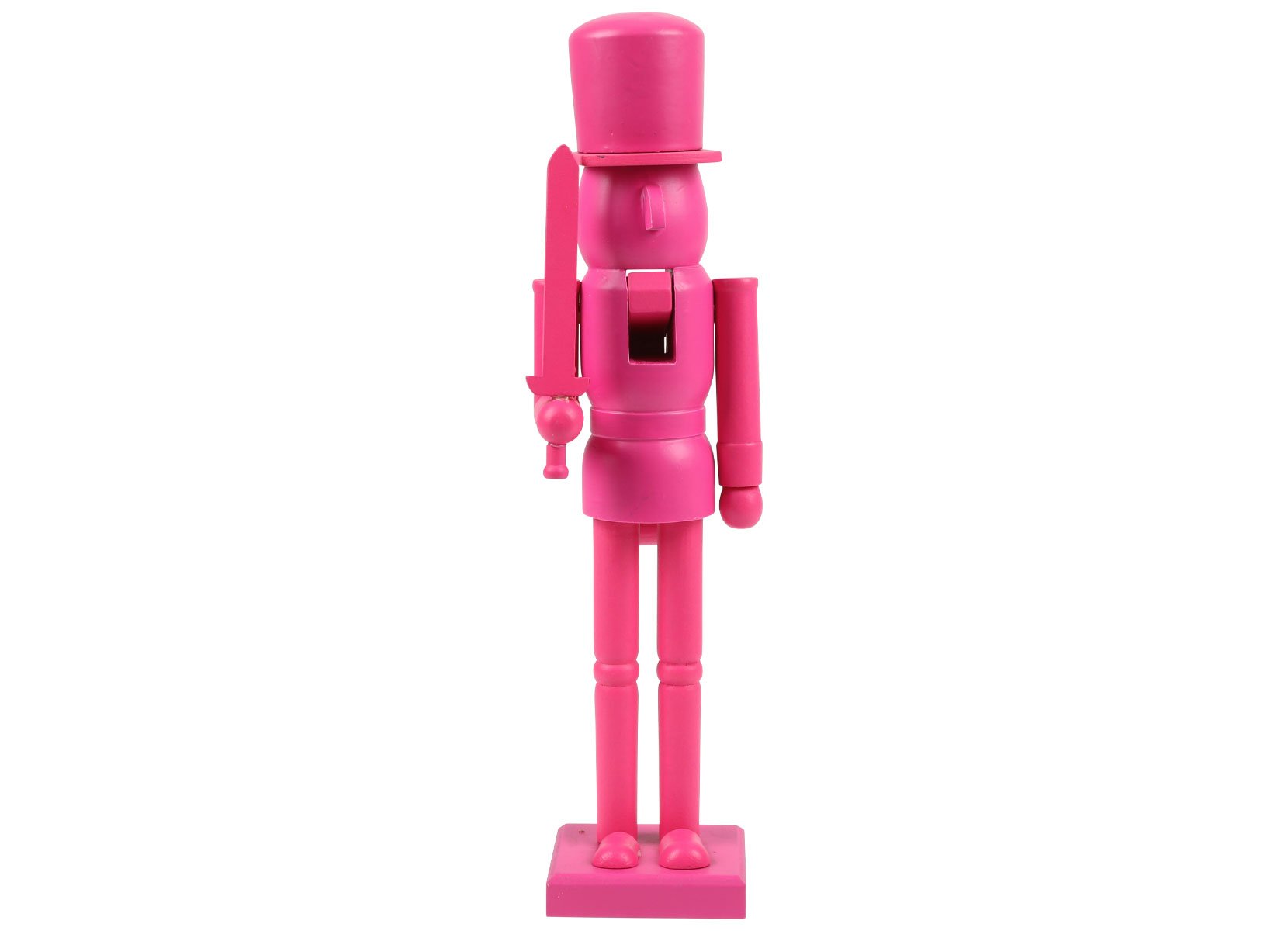 Stylischer Deko-Nussknacker aus Holz 38cm Pink